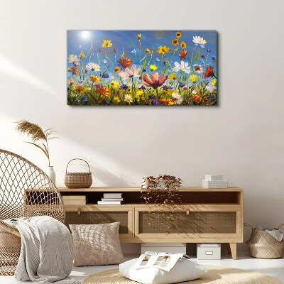 Obraz Canvas Maľovanie kvety lúka