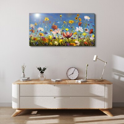 Obraz Canvas Kvetinová krajina za slnečného dňa