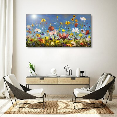 Obraz Canvas Kvetinová krajina za slnečného dňa