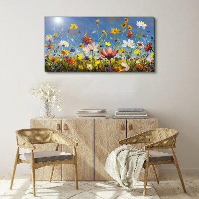 Obraz Canvas Kvetinová krajina za slnečného dňa