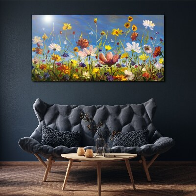 Obraz Canvas Kvetinová krajina za slnečného dňa