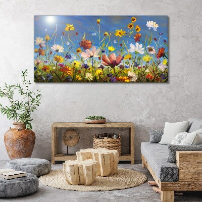 Obraz Canvas Kvetinová krajina za slnečného dňa