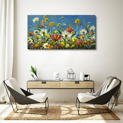 Obraz Canvas Maľovanie kvety lúka