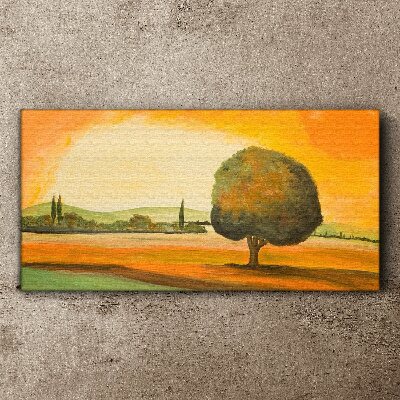 Obraz Canvas Zlatá paseka so stromom