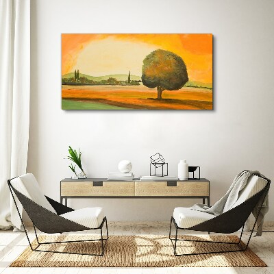 Obraz Canvas Zlatá paseka so stromom