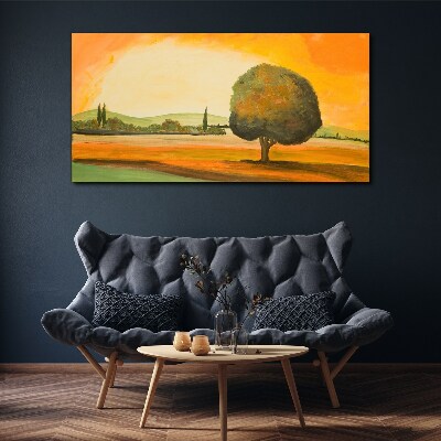 Obraz Canvas Maľovanie krajinnej strom