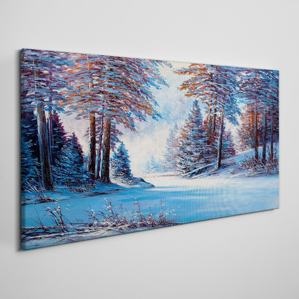 Obraz Canvas Zimná krajina v modrej farbe