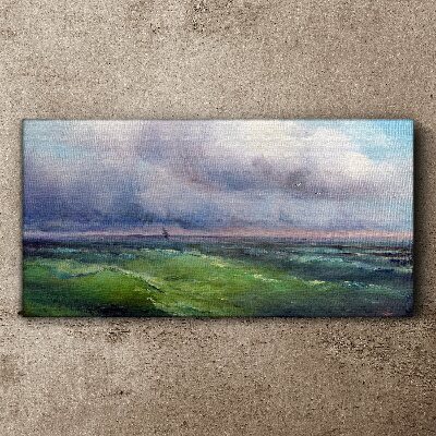 Obraz Canvas Vlny pod búrlivou oblohou