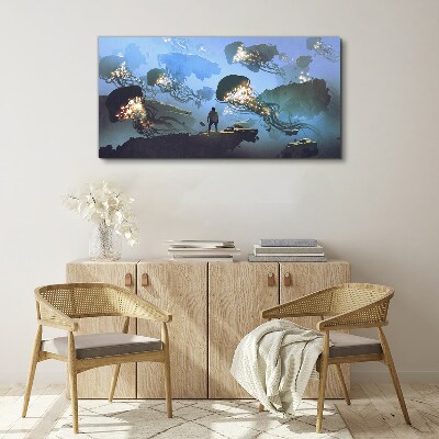 Obraz Canvas Podvodná cesta vo svetle medúz