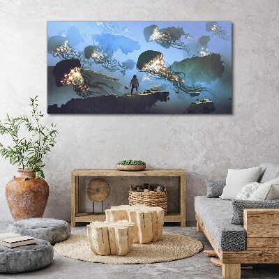 Obraz Canvas Podvodná cesta vo svetle medúz
