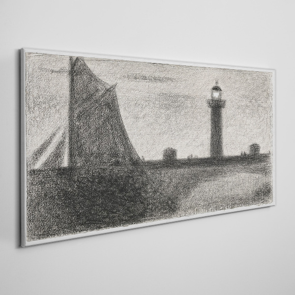 Obraz Canvas Maják v monochromatickom prostredí