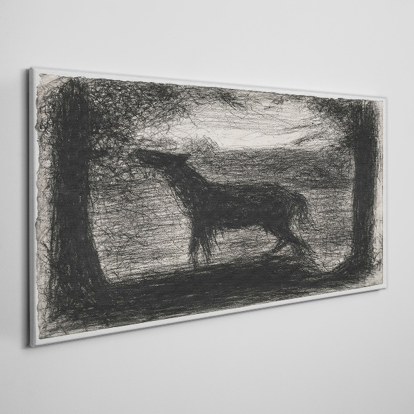 Obraz Canvas Tieň koňa v lese