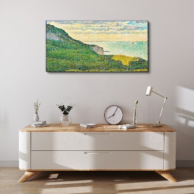 Obraz Canvas Prímorská krajina vo farebných bodoch