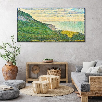 Obraz Canvas Prímorská krajina vo farebných bodoch