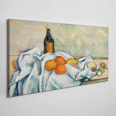 Obraz Canvas Paul fľašu a ovocie