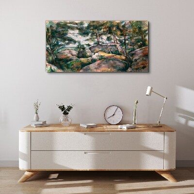 Obraz Canvas Skaly v lese Cézanne