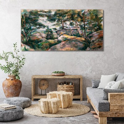 Obraz Canvas Kamenistá krajina medzi stromami