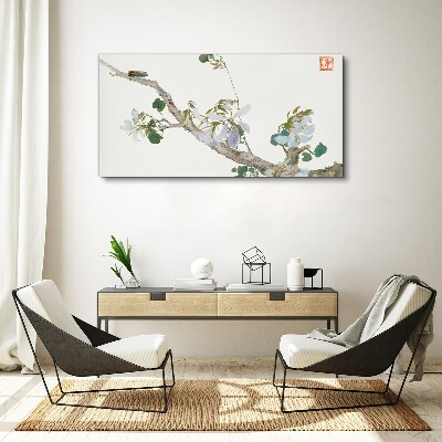Obraz Canvas Kvetinová vetva s cikádou