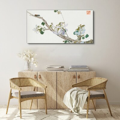 Obraz Canvas Kvetinová vetva s cikádou