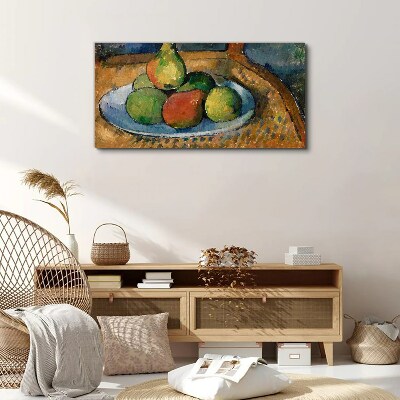Obraz Canvas Doska s ovocím na stoličke