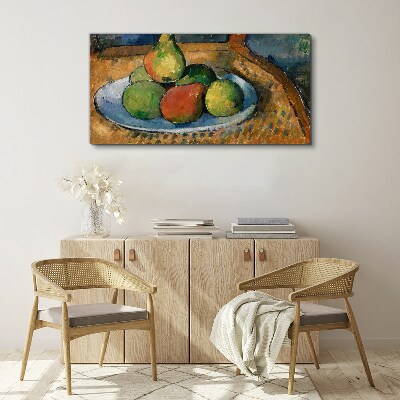 Obraz Canvas Doska s ovocím na stoličke
