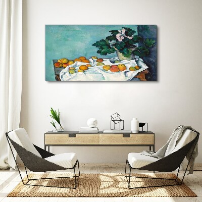 Obraz Canvas Ovocný stolík s vázou