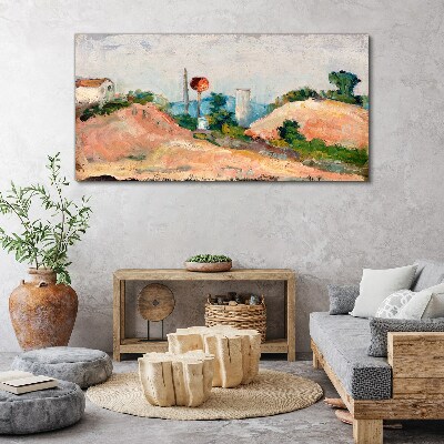 Obraz Canvas Krajina s červenou guľou