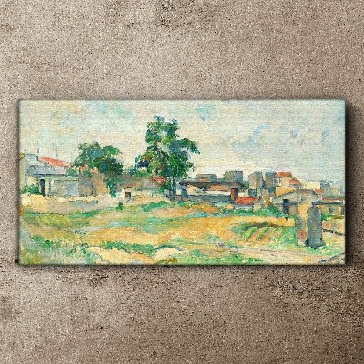 Obraz Canvas Krajina so stromom a budovami