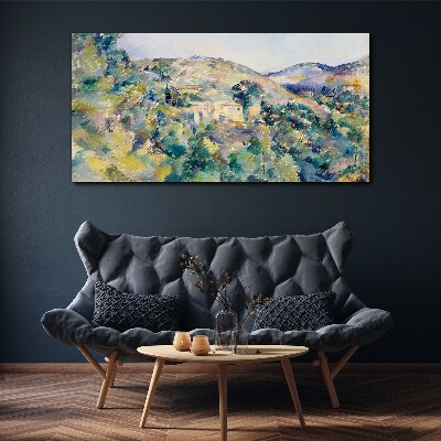 Obraz Canvas Krajina s domami medzi stromami