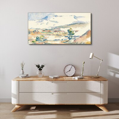 Obraz Canvas Horská krajina v pastelových odtieňoch
