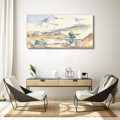Obraz Canvas Horská krajina v pastelových odtieňoch