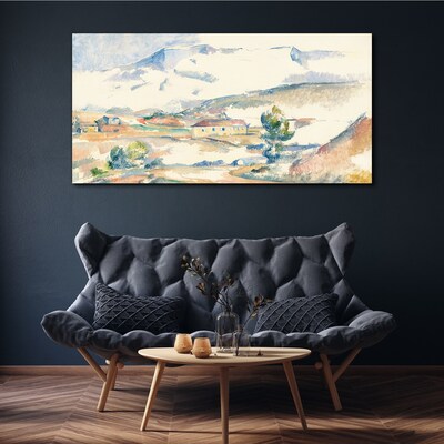 Obraz Canvas Horská krajina v pastelových odtieňoch