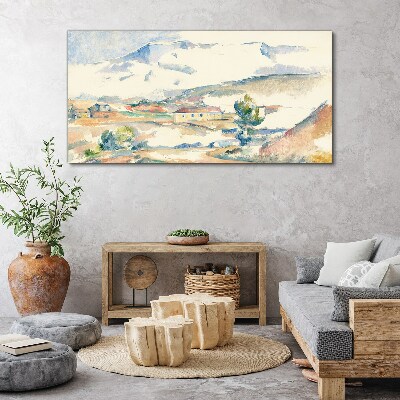 Obraz Canvas Horská krajina v pastelových odtieňoch