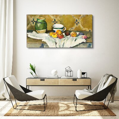 Obraz Canvas Ovocný stôl so zelenou nádobou
