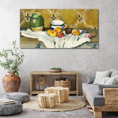 Obraz Canvas Ovocný stôl so zelenou nádobou