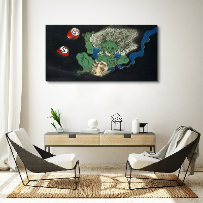 Obraz Canvas Zelený démon s bubnom
