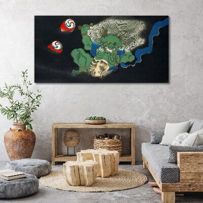 Obraz Canvas Zelený démon s bubnom