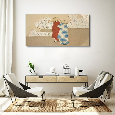 Obraz Canvas Stretnutie medzi rozkvitnutými stromami