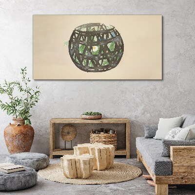 Obraz Canvas Prútený košík so zeleňou
