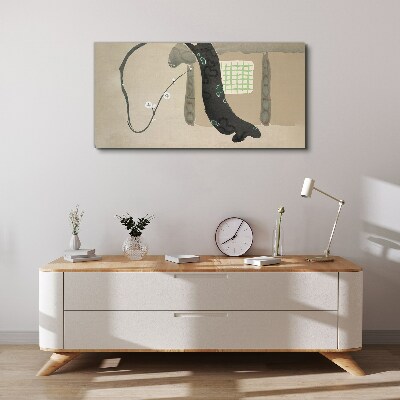 Obraz Canvas Zelená vetva v minimalistickom štýle