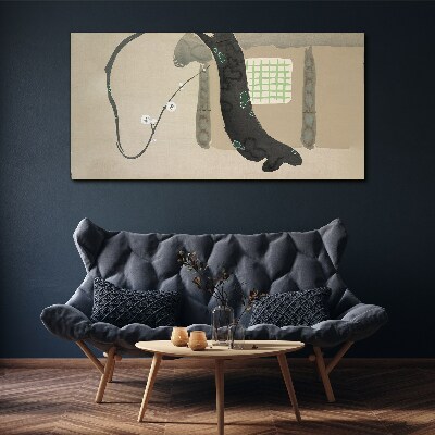 Obraz Canvas Zelená vetva v minimalistickom štýle