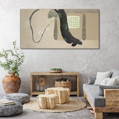 Obraz Canvas Zelená vetva v minimalistickom štýle