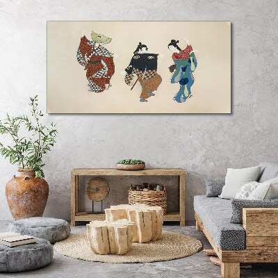 Obraz Canvas Japonské tanečnice v tradičných krojoch