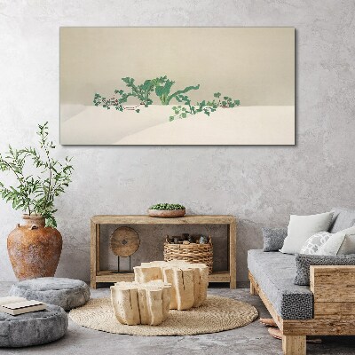 Obraz Canvas Jemné rastliny na neutrálnom pozadí