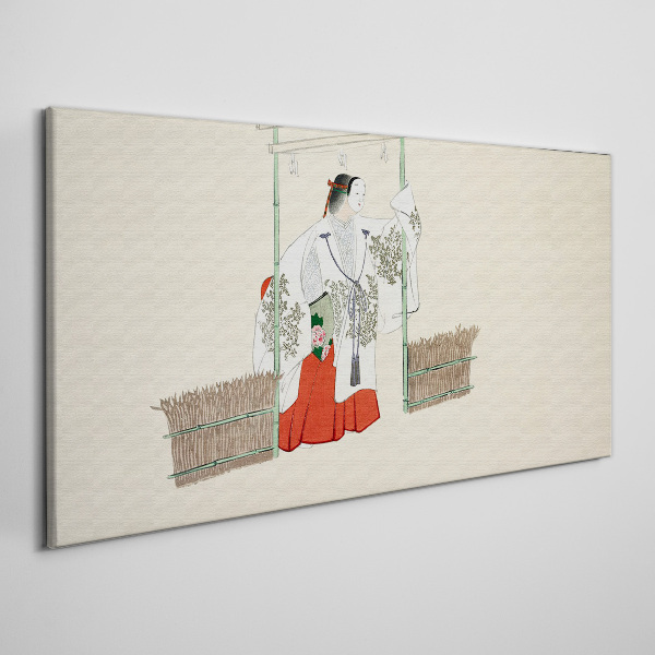 Obraz Canvas Tradičná japonská scéna so ženou