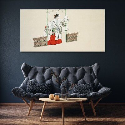 Obraz Canvas Tradičná japonská scéna so ženou