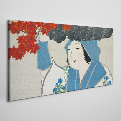 Obraz Canvas Ženy Kimono listy
