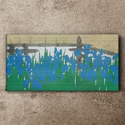 Obraz Canvas Kvety v odtieňoch modrej