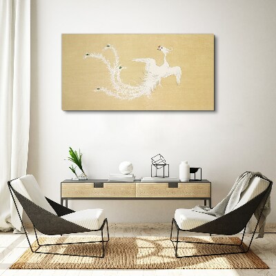 Obraz Canvas Biely fénix na zlatom pozadí