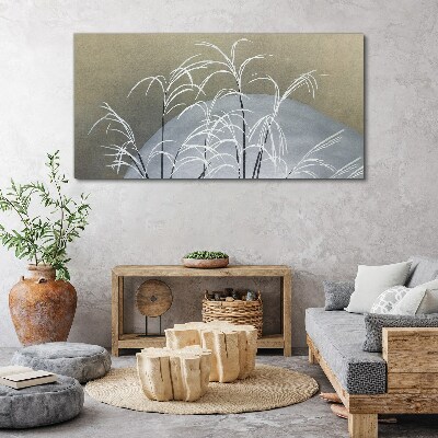 Obraz Canvas Zimné trávy na pozadí hôr